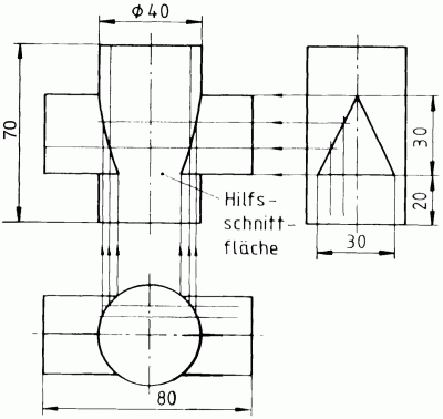 Durchdringung Zylinder-Dreikantprisma